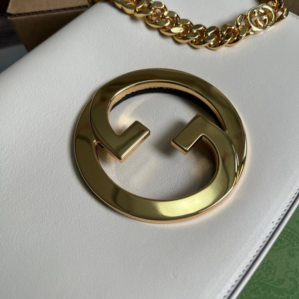 Gucci Blondie Shoulder Bag White For Women, Women’s Bags 11in/28cm