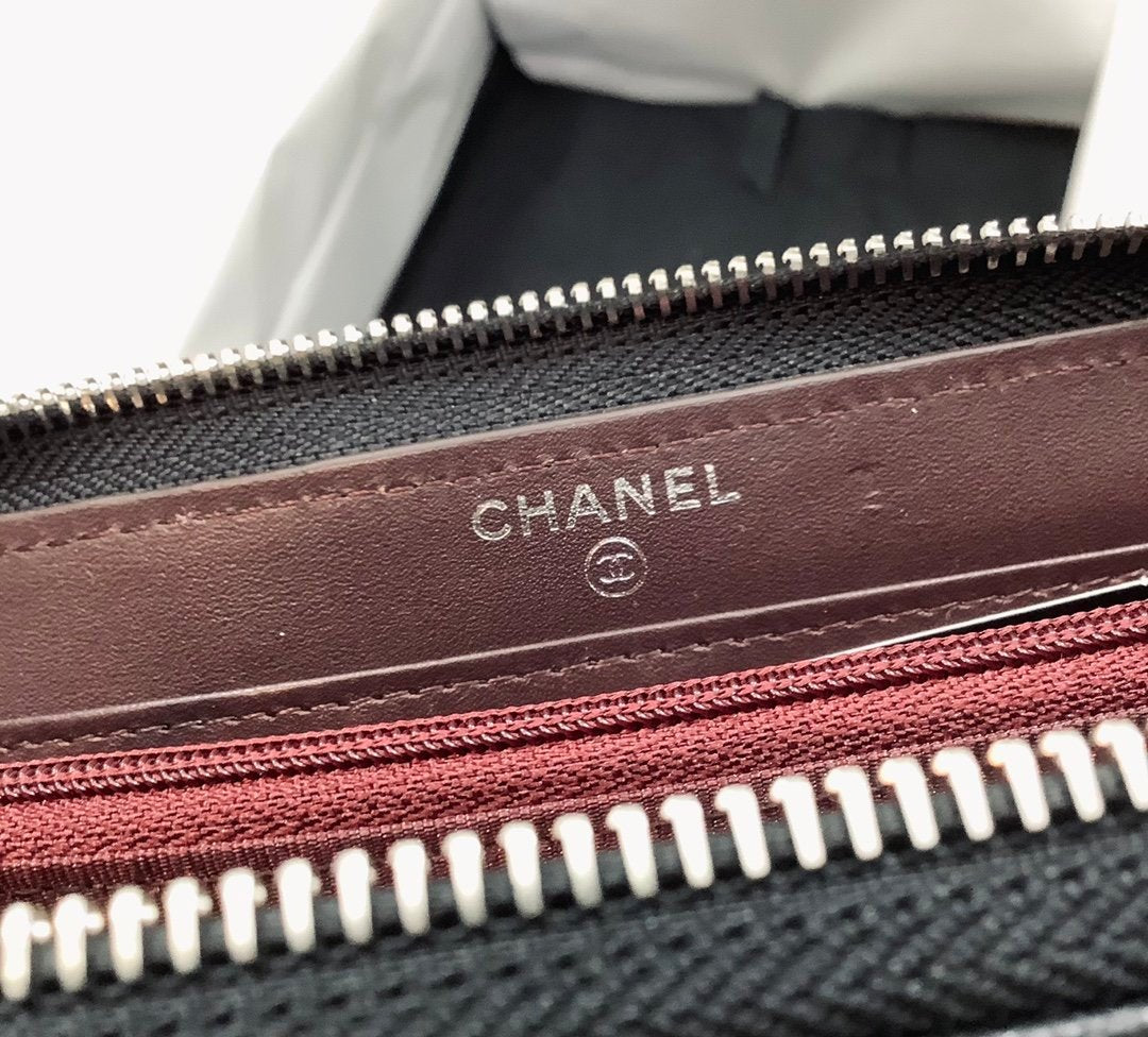 CO-CO Chanel Long Wallet With Silver Hardware 19cm