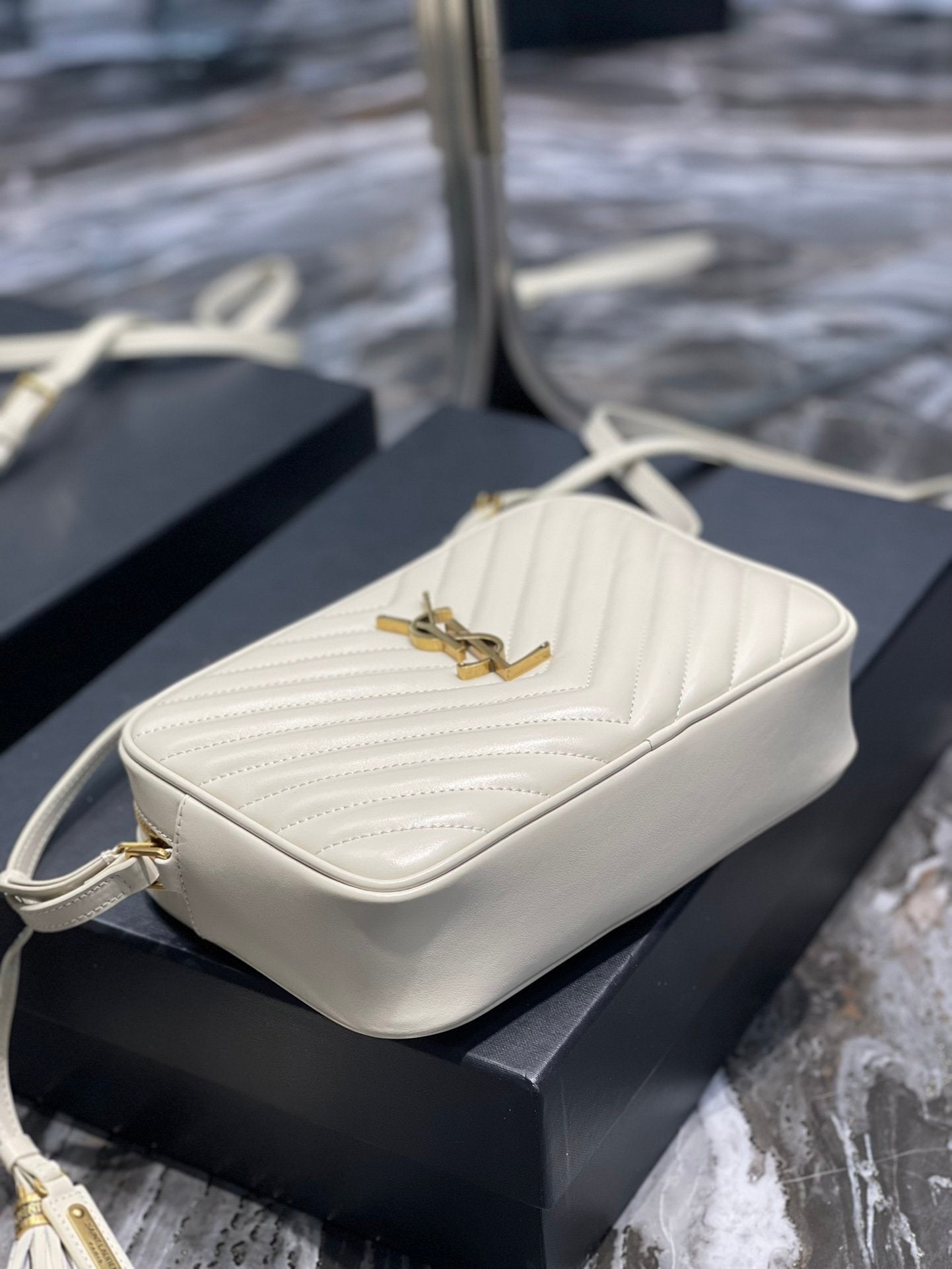 Saint Laurent Lou Camera Bag With Gold Hardware 23cm
