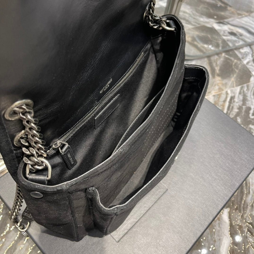Saint Laurent Niki Medium Chain Bag With Silver Hardware 28cm