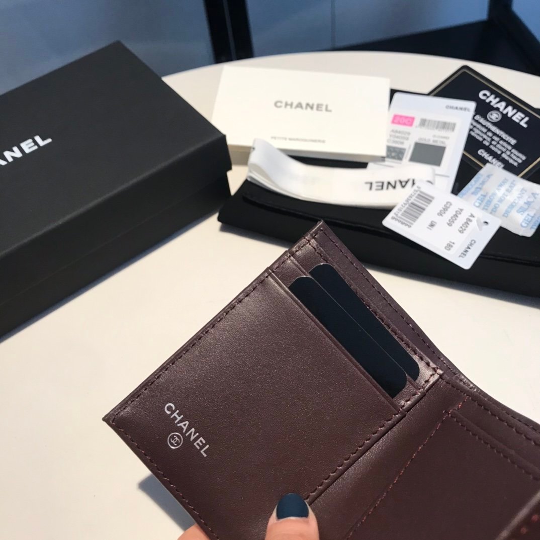 CO-CO Chanel Card Wallet With Silver Hardware 11cm