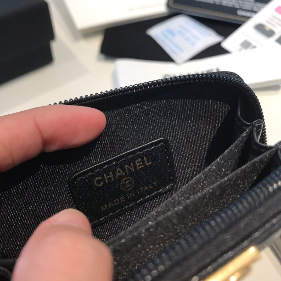 CO-CO Chanel Pocket Wallet With Gold Hardware 12cm