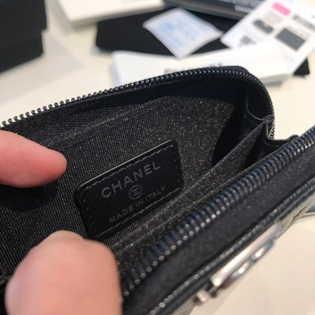 CO-CO Chanel Pocket Wallet With Silver Hardware 12cm