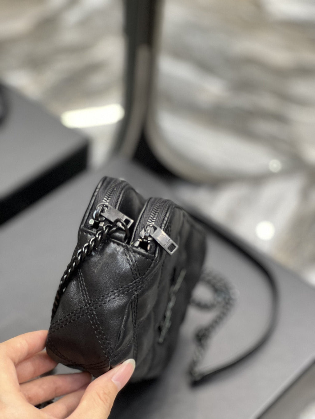 Saint Laurent Becky Double-Zip Pouch 19cm