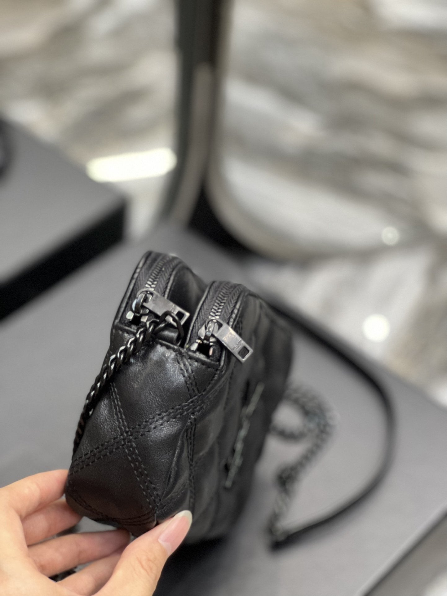 Saint Laurent Becky Double-Zip Pouch 19cm