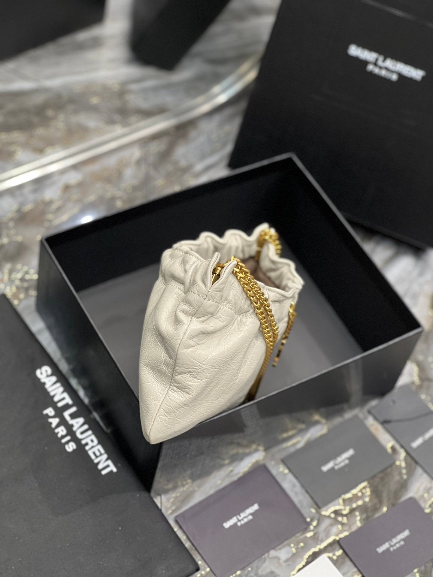 Saint Laurent Paris Mini Bag With Gold Hardware 24cm
