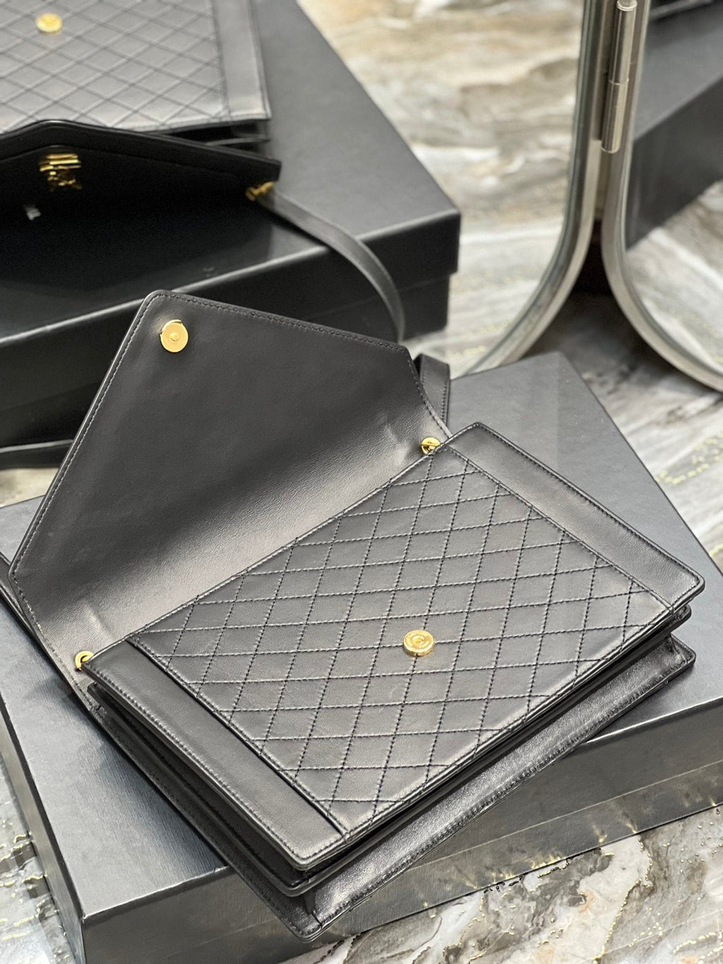 Saint Laurent Gaby Satchel With Gold Hardware 26cm