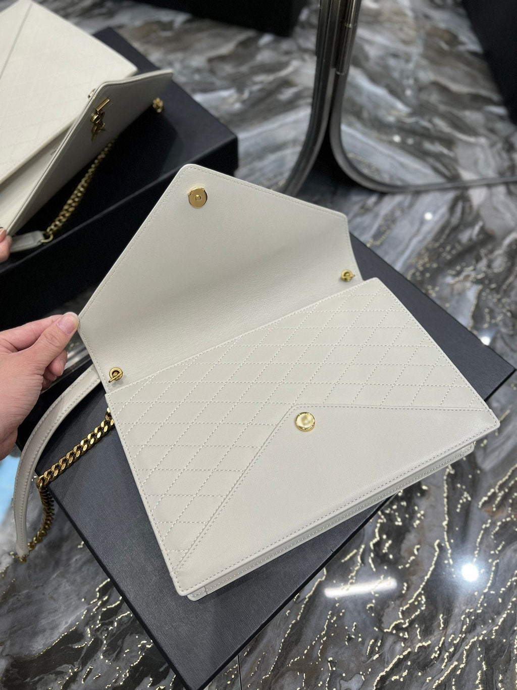 Saint Laurent Gaby Chain Bag With Gold Hardware 26cm