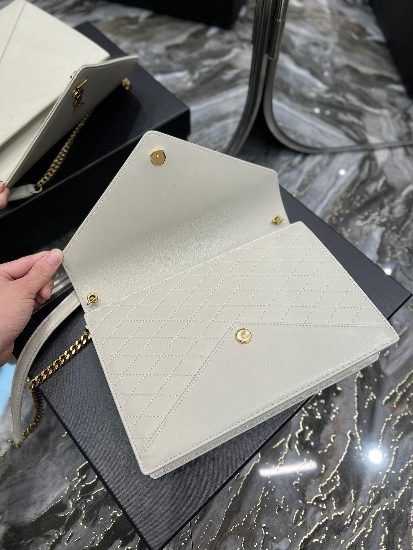 Saint Laurent Gaby Chain Bag With Gold Hardware 26cm