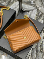 Saint Laurent College Medium Chain Bag With Gold Hardware 24cm