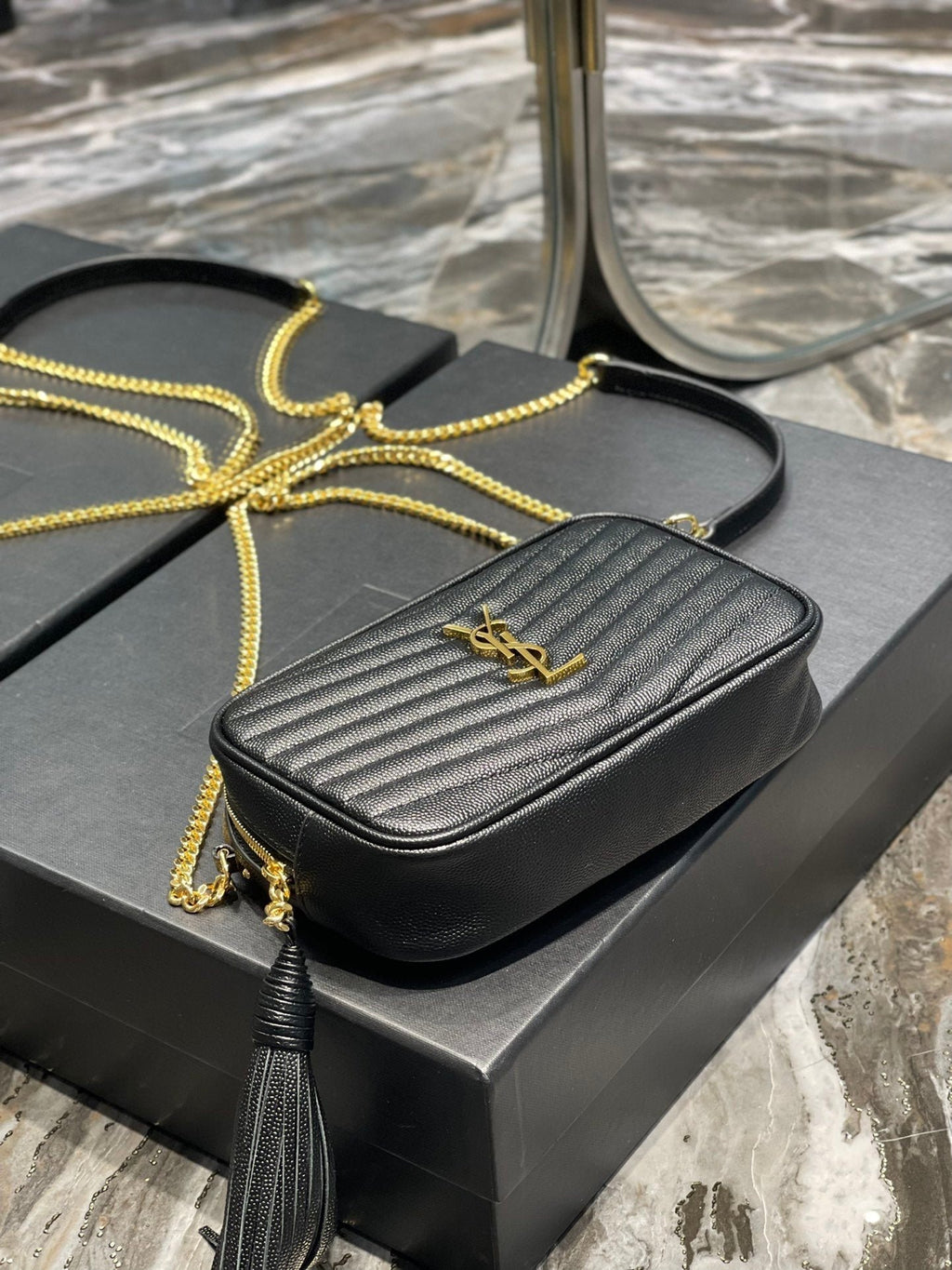 Saint Laurent Lou Mini Bag With Gold Hardware 18cm