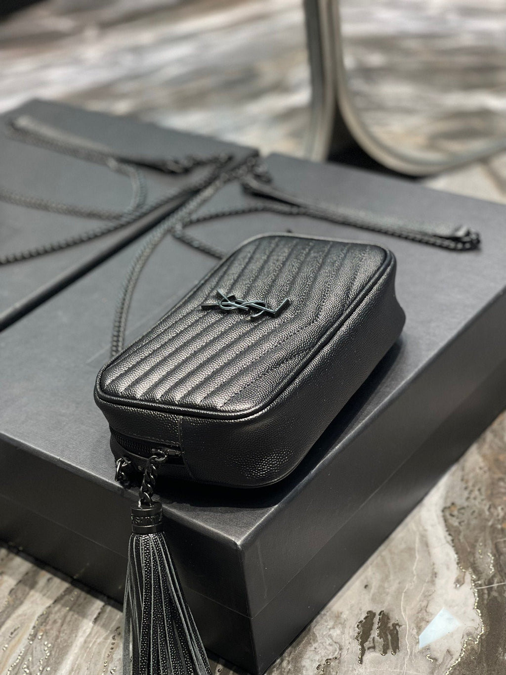 Saint Laurent Lou Mini Bag With Black Hardware 18cm