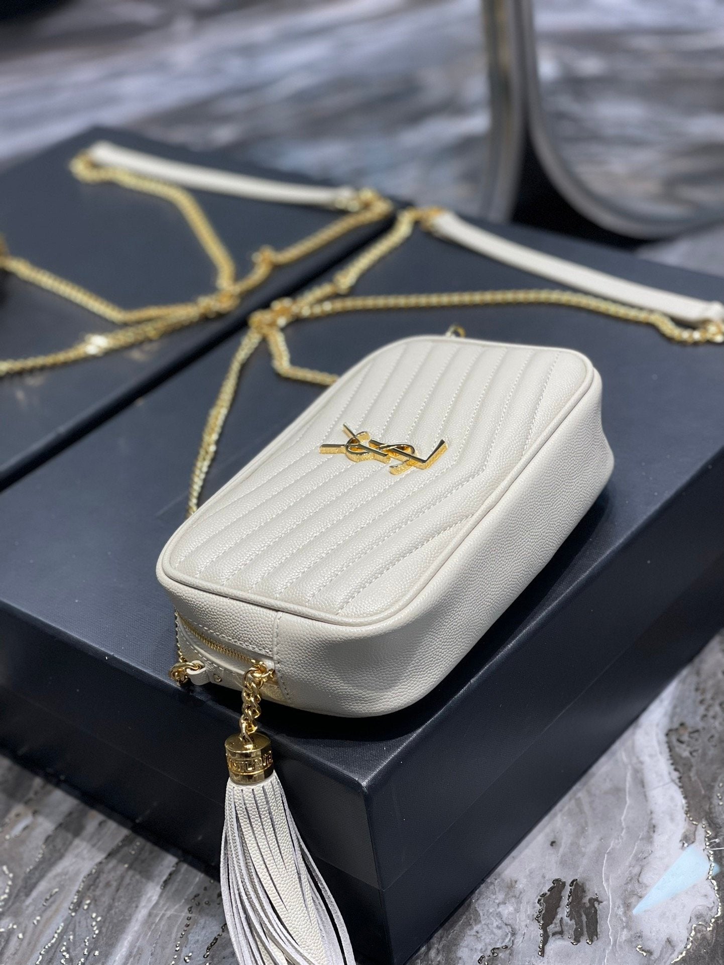 Saint Laurent Lou Mini Bag With Gold Hardware 18cm