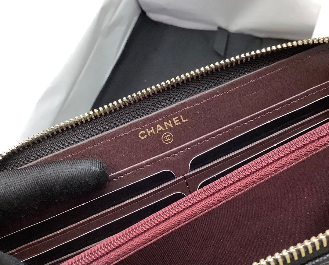 CO-CO Chanel Long Wallet With Gold Hardware 19cm