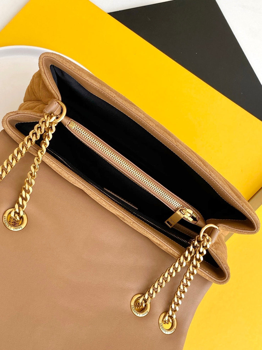 Saint Laurent Loulou Medium Chain Bag With Gold Hardware 31cm