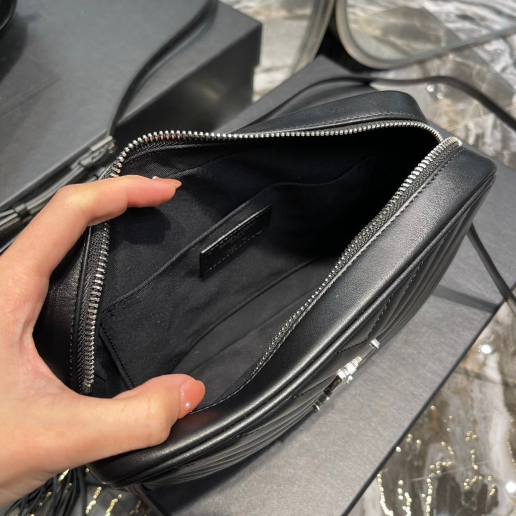 Saint Laurent Lou Camera Bag With Silver Hardware 23cm