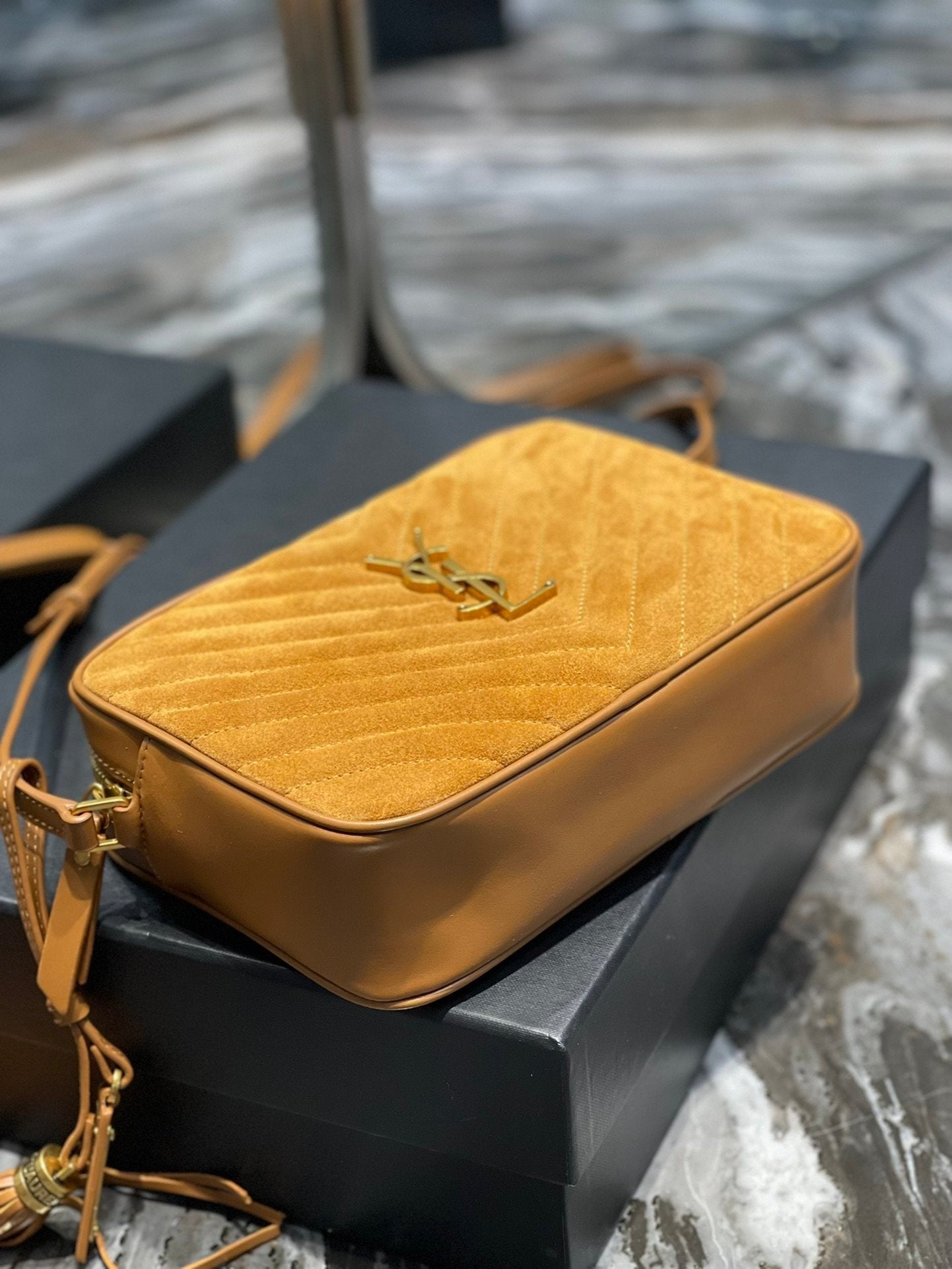 Saint Laurent Lou Camera Bag With Gold Hardware 23cm
