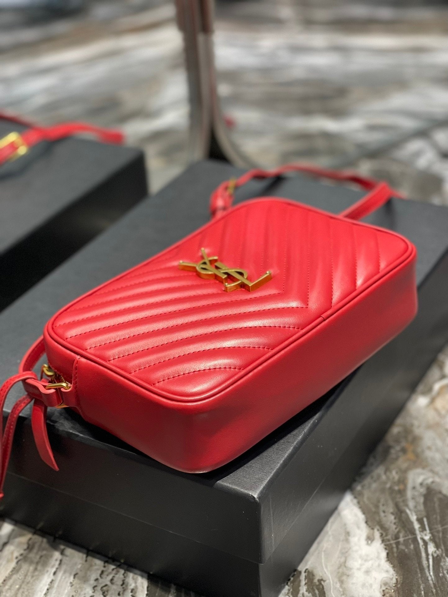 Saint Laurent Lou Camera Bag With Gold Hardware 23cm