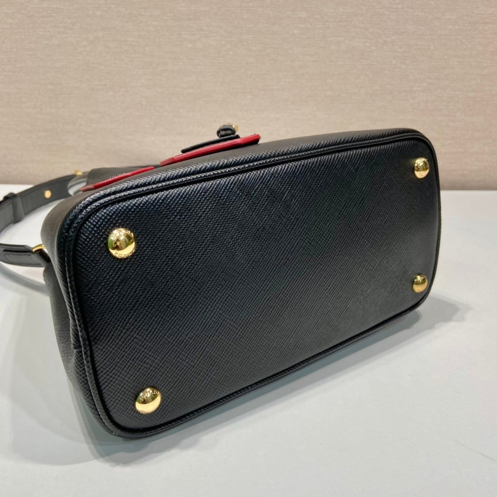 Prada Double Saffiano Mini Bag Black For Women, Women’s Bags 9.8in/25cm