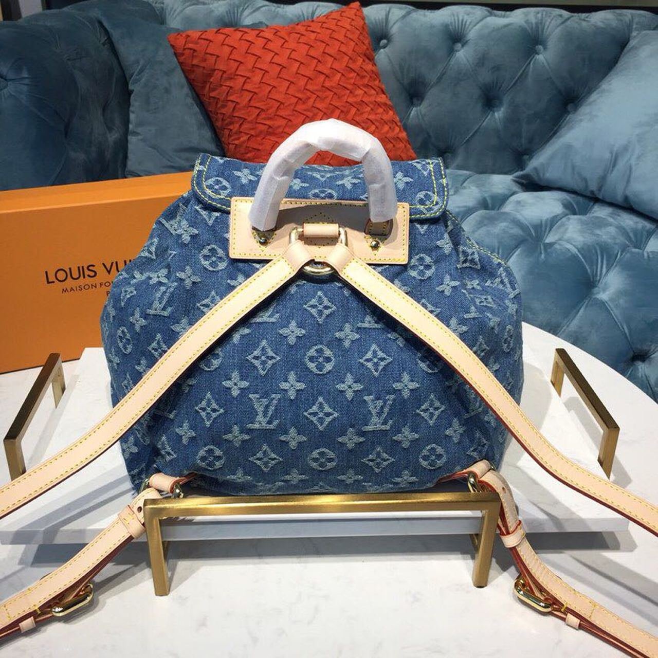 Louis Vuitton Backpack 30cm Monogram Denim Canvas Spring/Summer Collection M44460, Blue