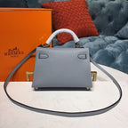 Hermes Mini Kelly Light Blue For Women Gold Toned Hardware 7.5in/19cm