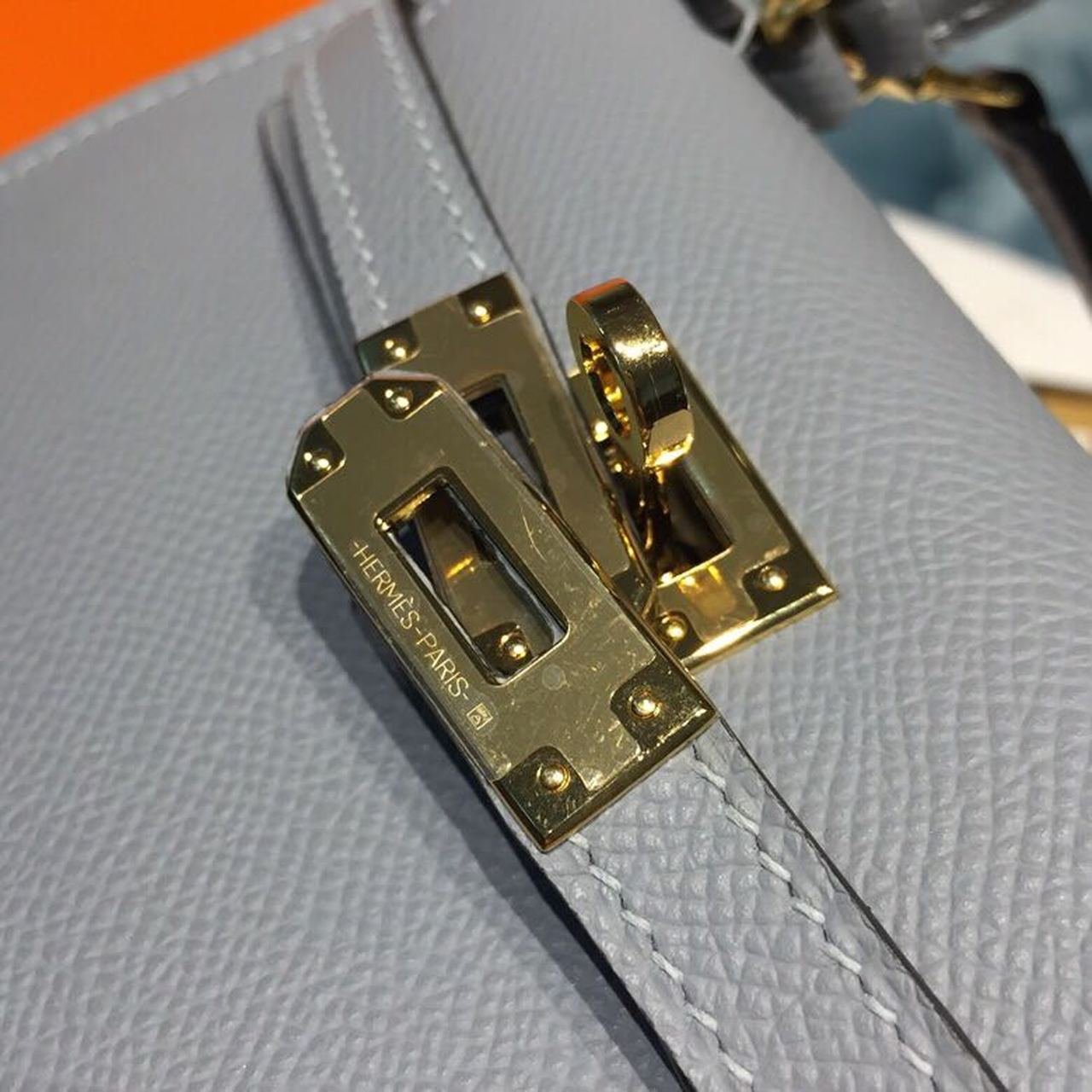 Hermes Mini Kelly Light Blue For Women Gold Toned Hardware 7.5in/19cm