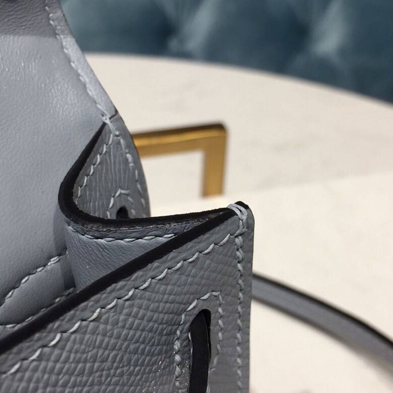 Hermes Mini Kelly Light Blue For Women Gold Toned Hardware 7.5in/19cm