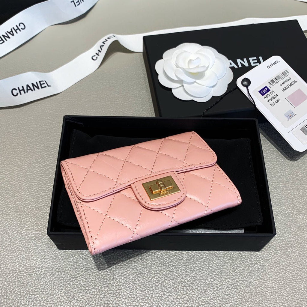 Chanel Diamond Wallet 11cm Pink