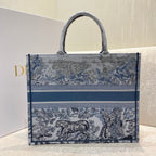 Christina Dior Book Tote Bag 42cm Blue