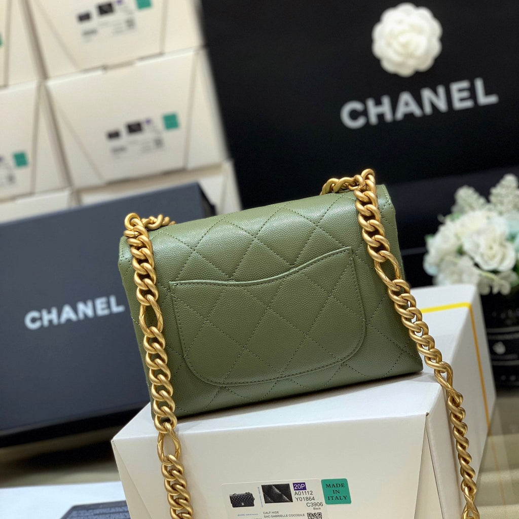 Chanel Co Co Cross Body Bag 24cm Green