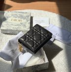 Mini Lady Dior Black Wallet 11cm