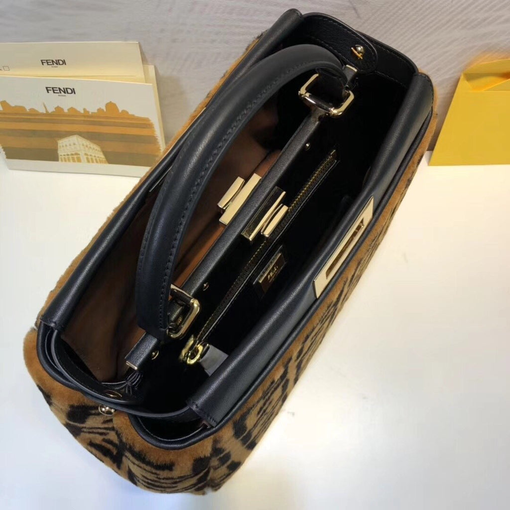 Fendi Peekaboo Handle Bag 38cm Brown