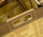Fendi Logo Shopper Tote Bag Brown
