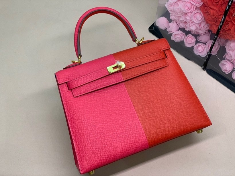 Hermes Kelly 28 Sellier Epsom Bag Red/Pink For Women, Women’s Handbags, Shoulder Bags 11in/28cm