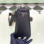Prada Saffiano Triangle Bag Black For Women, Women’s Bags 11in/28cm