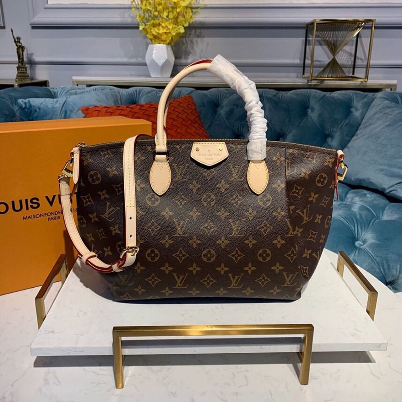 Louis Vuitton Turenne MM Bag 38cm Monogram Canvas Spring/Summer Collection M48814, Beige