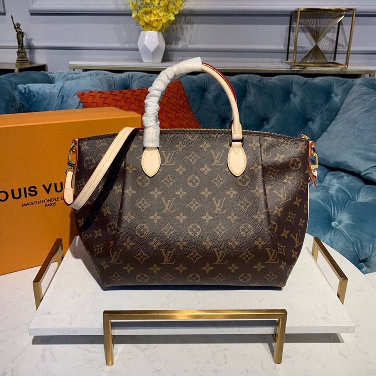 Louis Vuitton Turenne MM Bag 38cm Monogram Canvas Spring/Summer Collection M48814, Beige