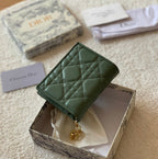 Mini Lady Dior Green Wallet 11cm