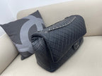 Chanel CoCo Luggage Silver Toned Hardware 46cm Black