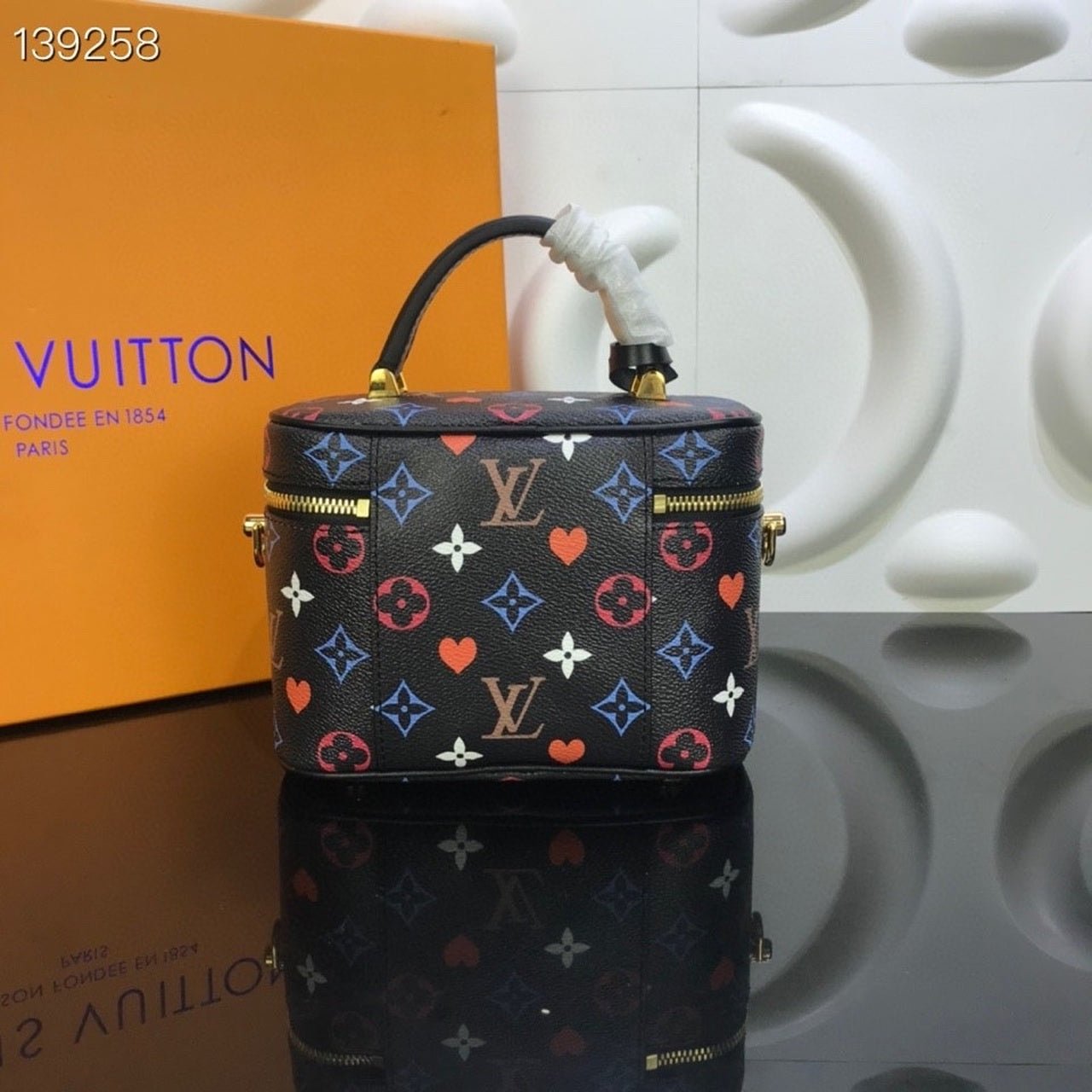 Louis Vuitton Vanity PM Bag 22cm Monogram Canvas Cruise Poker Collection M45163 Black/Multi