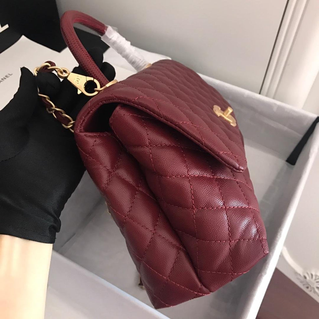 Chanel Coco Handle Bag 28cm Dark Red
