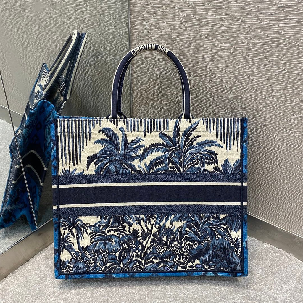 Christian Dior Book Tote Blue Bag 42cm