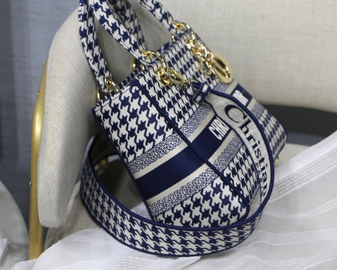 Christian Dior Medium Lady D-Lite Bag 24cm Blue
