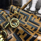 Fendi FF Logo Mon Tresor Bucket Bag Calfskin Leather 25cm Fall/Winter Collection, Brown