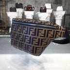 Fendi FF Logo Waist Belt Bag 34cm Calfskin Leather Spring/Summer Collection, Dark Brown