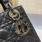 Christian Dior Lady Dior Bag Metal Hardware Spring Collection 20cm Black