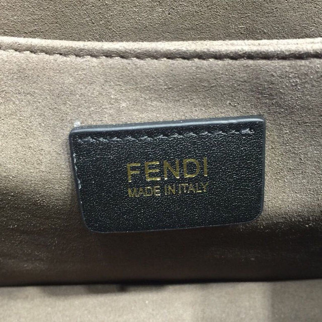 Fendi FF Logo Kan I Bag 20cm Calfskin Leather Spring/Summer Collection Black
