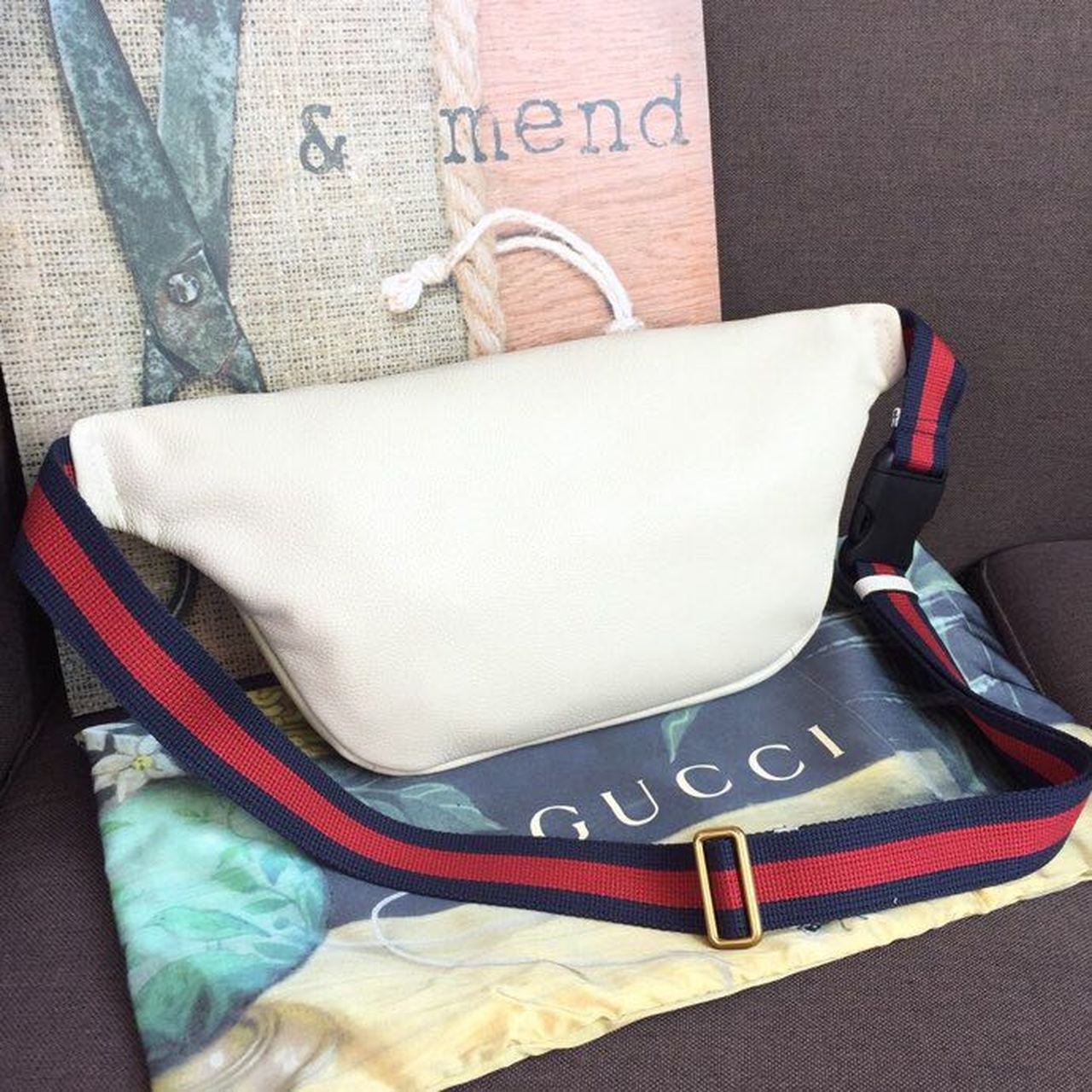Gucci Print Waist Belt Bag White For Women And Men 15in/39cm