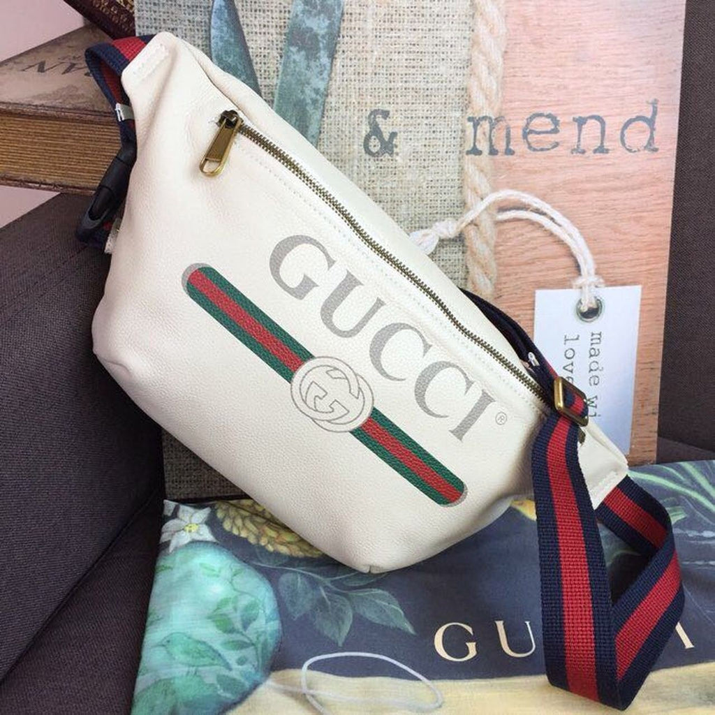 Gucci Print Waist Belt Bag White For Women And Men 15in/39cm