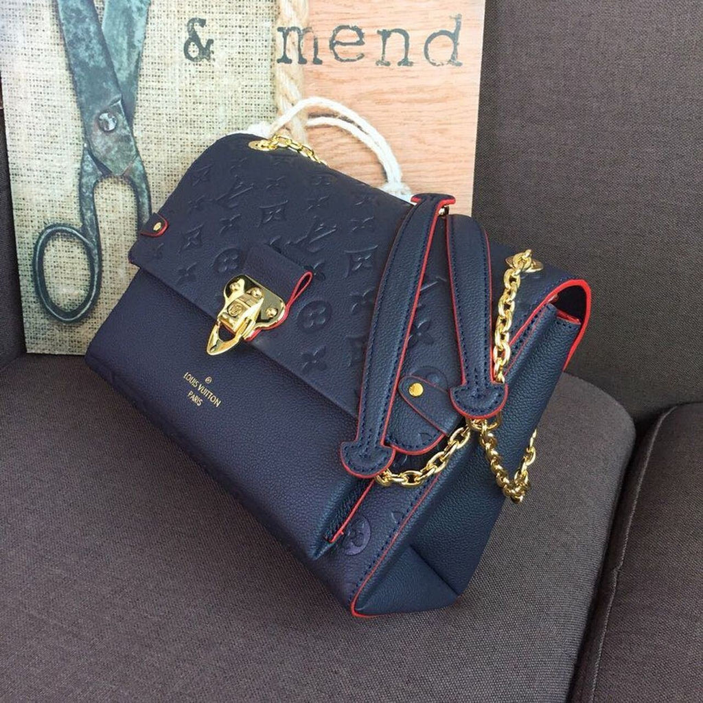 Louis Vuitton Vavin MM Bag 28cm Monogram Empreinte Canvas Spring/Summer Collection M43925, Marine Rouge